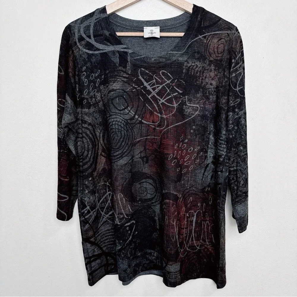 Inoah Womens Large Soft Stretchy 3/4 Aline Color Shade Top - Picture 4 of 15